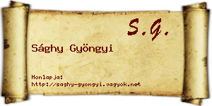 Sághy Gyöngyi névjegykártya